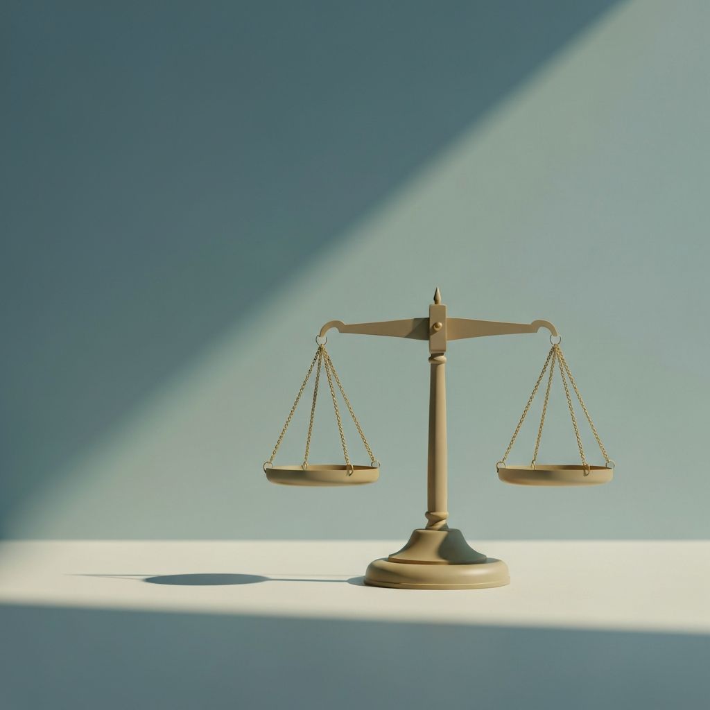 Balanced scales representing equilibrium